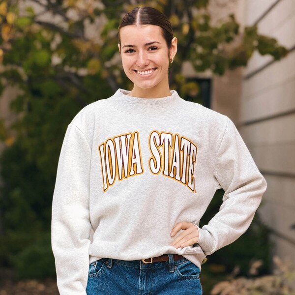 ZooZatz Women's Iowa State Oatmeal Mock Neck Sweatshirt